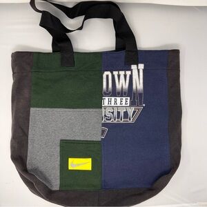 Beyond retro sweatshirt splice tote bag